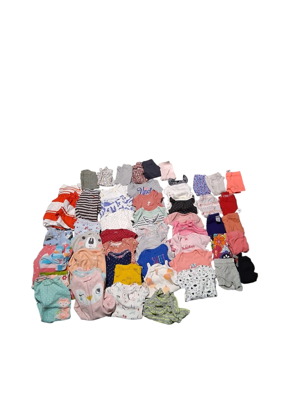 3month Carter's Girls Mixed Bundle - Pink, Coral, Blue, Gray, White